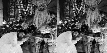 Pawan Singh reached the feet of Bajrang Bali on Tuesday, took blessings