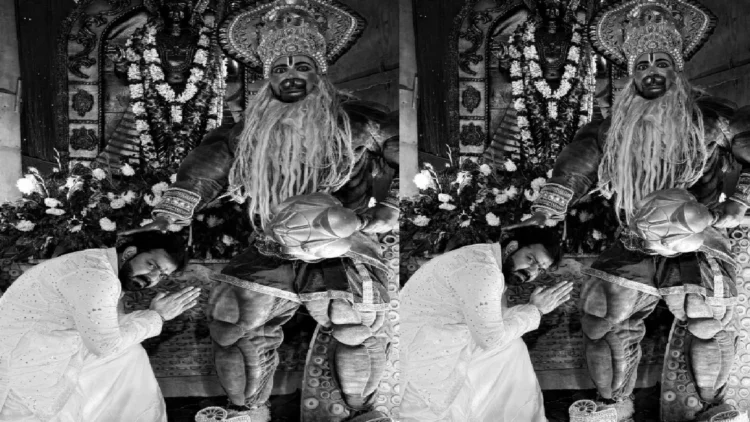 Pawan Singh reached the feet of Bajrang Bali on Tuesday, took blessings