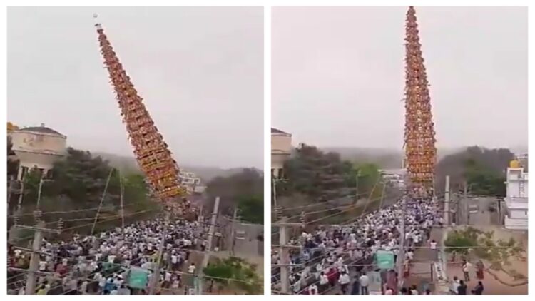 100 feet high chariot fell on top of the crowd in Bengaluru, one killed, many people injured - India tv hindi