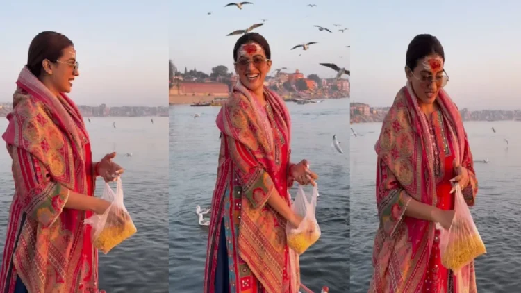 Akshara Singh became Jogania after reaching Kashi, enjoyed the morning of Banaras, video viral