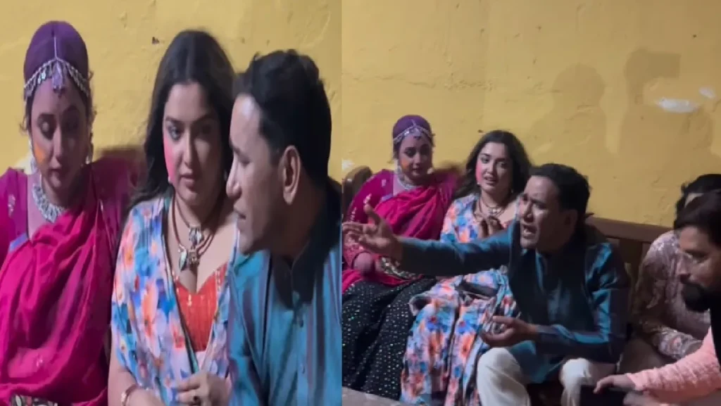 Amrapali Dubey and Rani Chatterjee could not stop laughing at Nirhua's Fagua song, watch video
