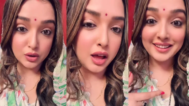 Amrapali Dubey got her "Sami", actress shared video with pallu on her head