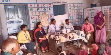 Anganwadi center Khudiana got repair work done by SBI Bank
