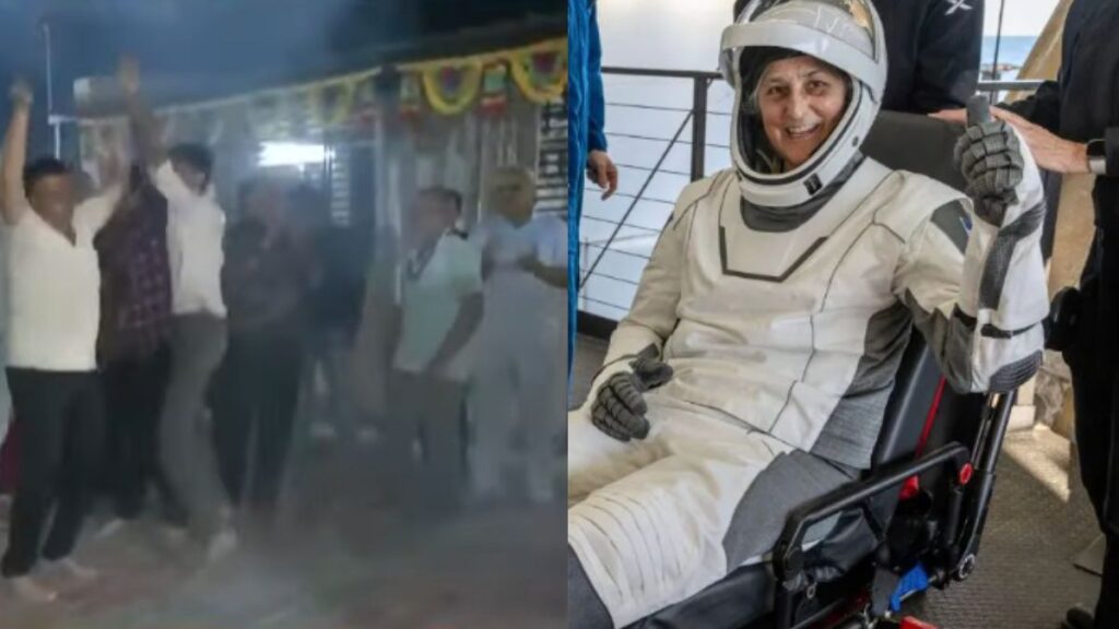 Celebration in ancestral village in the joy of Sunita Williams returning to earth, fireworks - India tv hindi