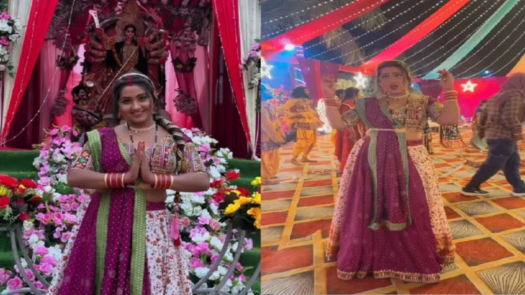 Even before Chaitra Navratri, Kajal Raghavani blessed Maa Durga, dance in pandal