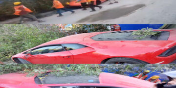 High speed havoc in Noida, car driver collided with two workers sitting on the sidewalk