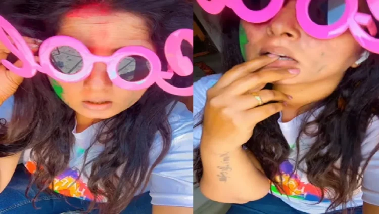 Holi intoxicated on Anjana Singh, 4K started appearing