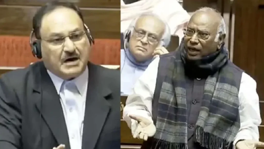 JP Nadda Got Angry at Mallikarjun Kharge: JP Nadda got angry at Mallikarjun Kharge in Rajya Sabha, Congress President has to ask apologize