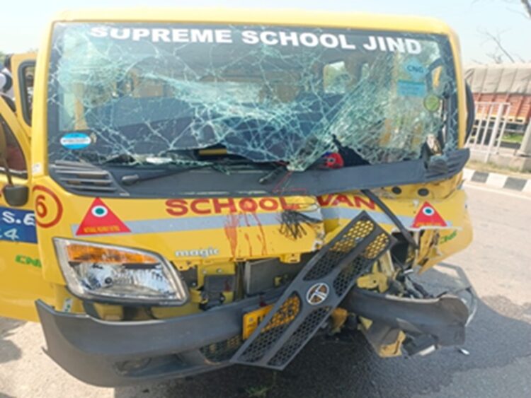 Jind school van accident, many injured, transport department will investigate