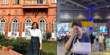 OMG what happened! Beautiful actresses tied plaster in hand at the airport - India tv hindi