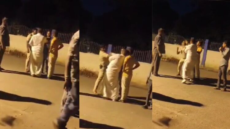 Scramble between BJP leader and police officer in Chitradurga, Karnataka, watch video - India tv hindi