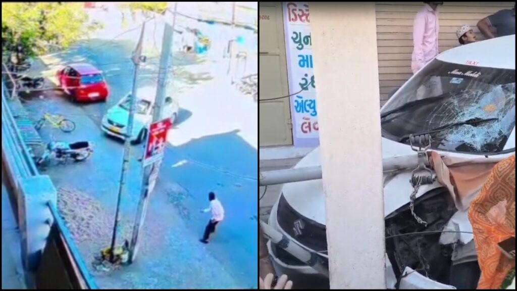 Surendranagar accident: taxi driver collided with a drift, painful death of a young man - India tv hindi