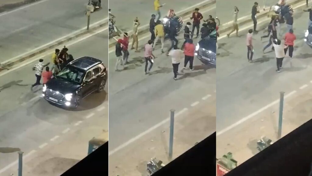 Terror on the middle road in Ahmedabad, open attacks on people, see Video - India tv hindi