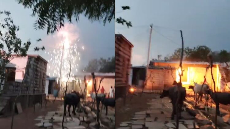 100 houses damaged due to short circuit in village of Karnataka, see Live Video of blasts - India tv hindi