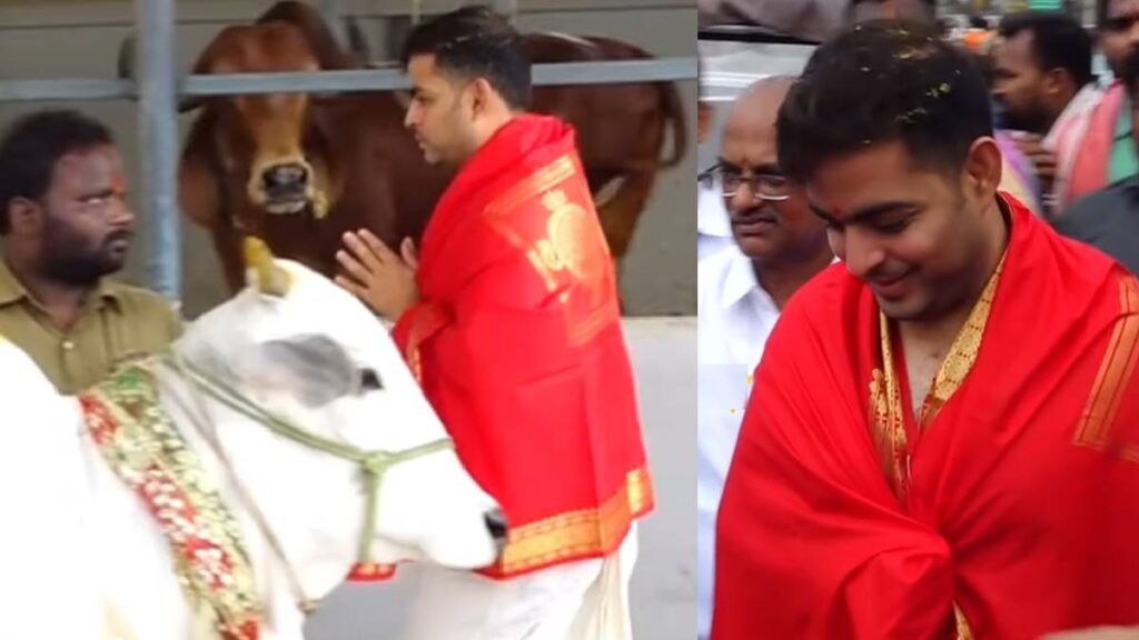 Akash Ambani reached the shelter of Shri Venkateshwar Swamy, fed fodder to Gau Mata - India tv hindi
