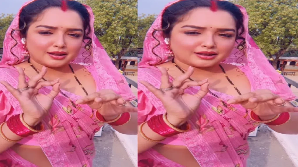 Amrapali Dubey cursed Balam in Pink Sari, said- Sutla sawat takes Delhi