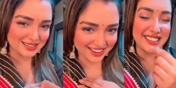 Amrapali Dubey fell havoc in black suit and black bindi, the heart of the actress came on the actress's style