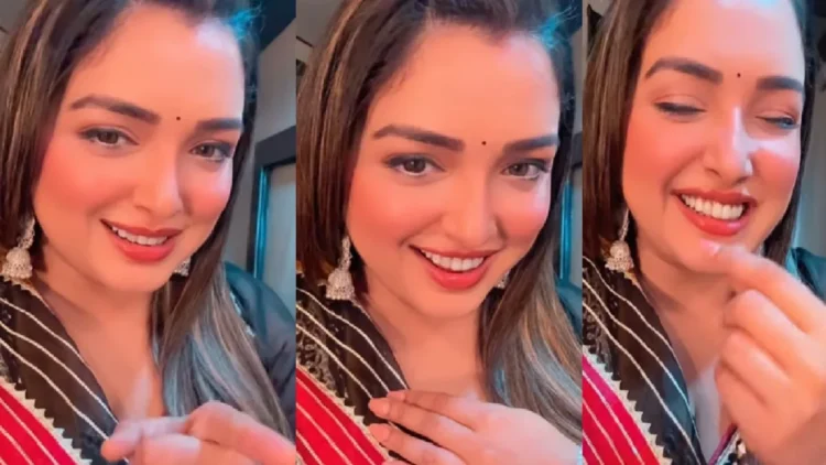 Amrapali Dubey fell havoc in black suit and black bindi, the heart of the actress came on the actress's style