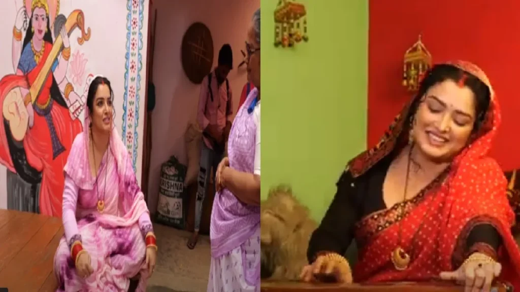 Amrapali Dubey has a lot of fun on the set of veil superstars, watch BTS video