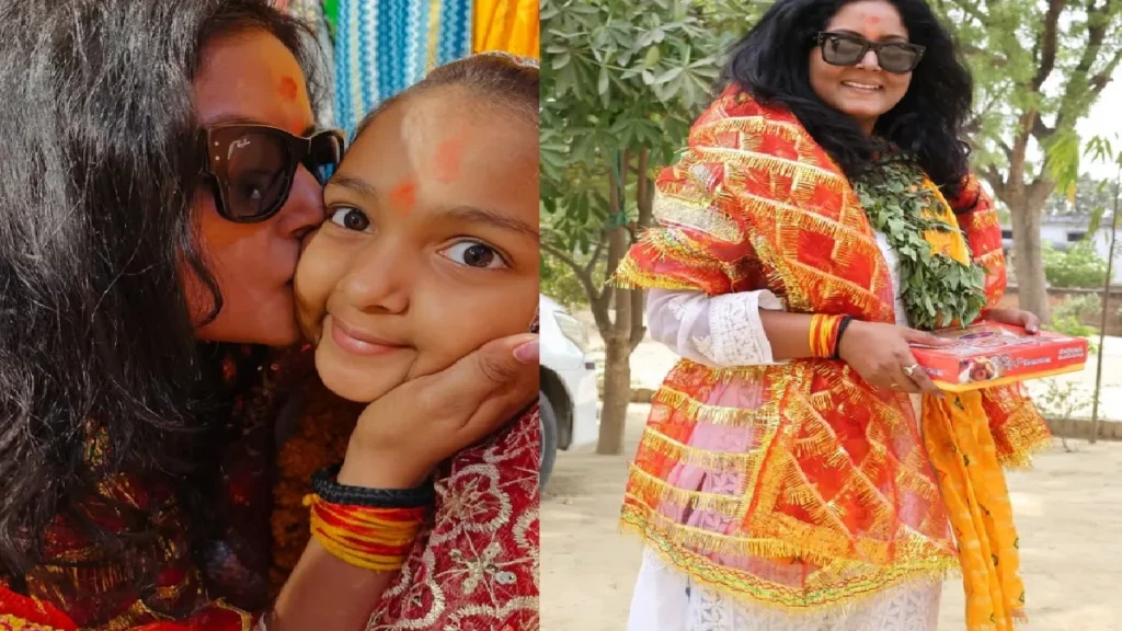 Anjana Singh performed special worship on Mahashtami, mother's blessings with daughter