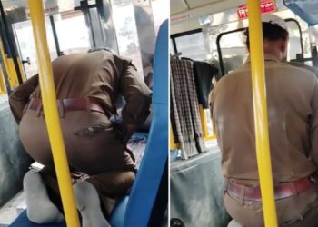Conductor offered prayers inside government bus, passengers sitting, video viral