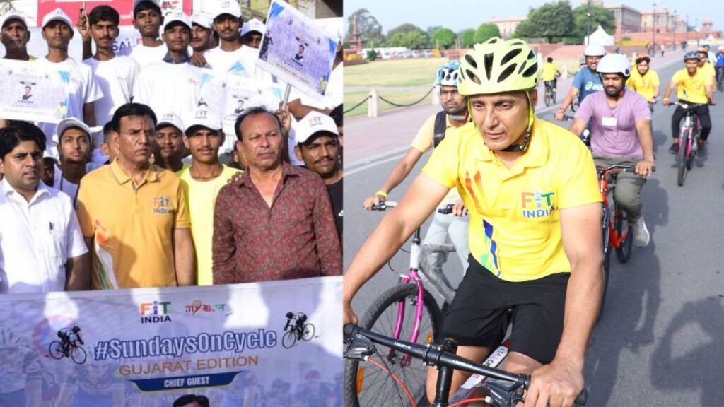 Dr. Mansukh Mandavia runs a bicycle in Rajkot, Rahul Bose handled the front in Delhi - India tv hindi