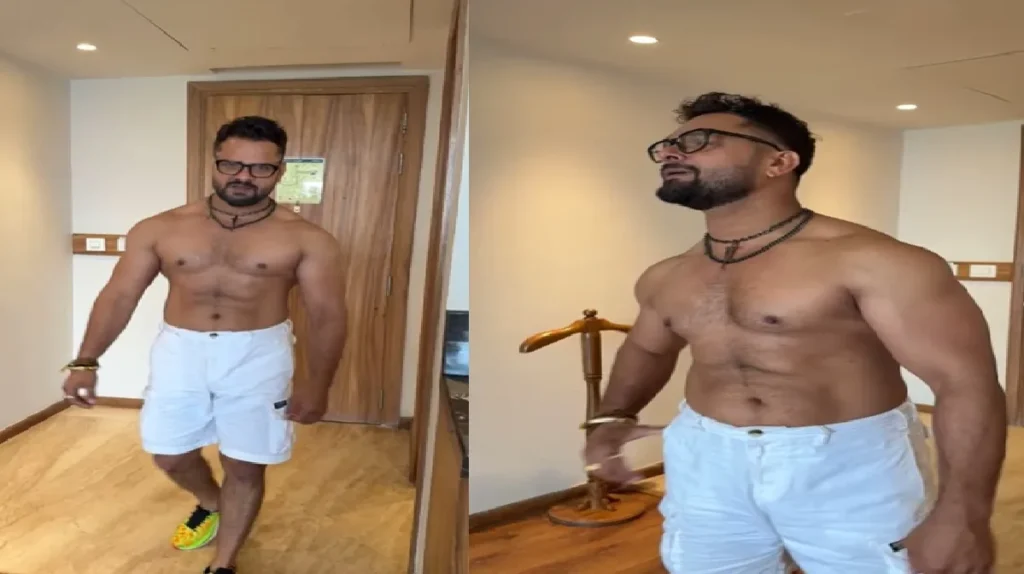 Khesari Lal Yadav shirts to escape the heat, Abs flaunted