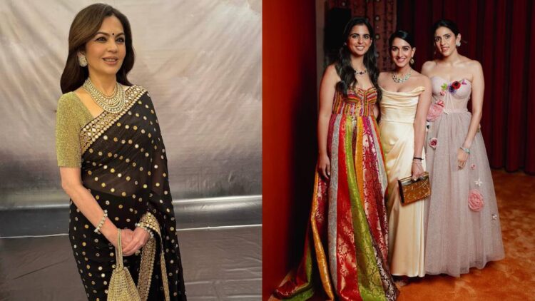 Nita Ambani, who came in flickering black saree, Raja related to Shloka, Isha and Radhika - India tv hindi