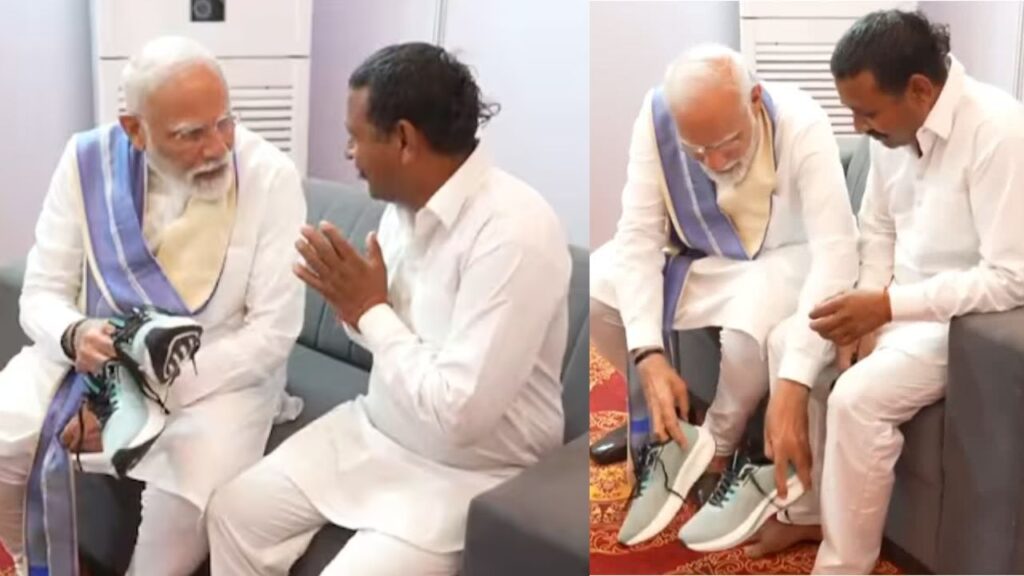 PM modi meets barefoot admirer rampal kashyap | PM modi meets rampal kashyap | Who is rampal kashyap | PM Modi Help Rampal Kashyap to Wear Footwear | rampal kashyap story | Haryana News | , Rampal Kashyap: Rampal did not wear shoes even in son's wedding, how did PM Modi reach barefoot. , News Track in Hindi