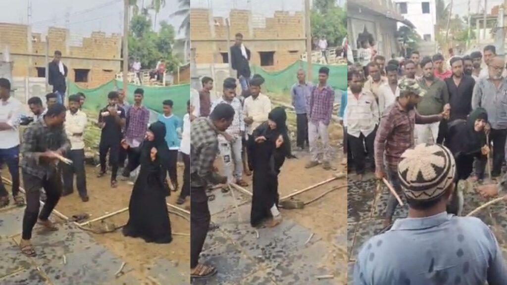 The mob in Karnataka gives a 'Taliban punishment' to the woman, beaten up in front of the mosque - India tv hindi