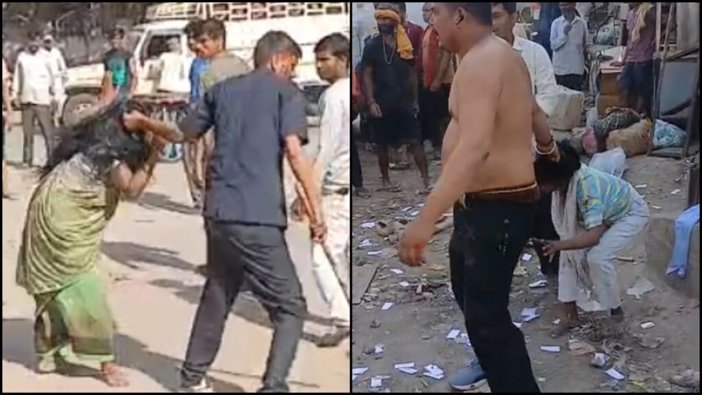 VIDEO: Mother beaten with sticks, dragged a minor daughter by grabbing hair, both also filed a case - India tv hindi