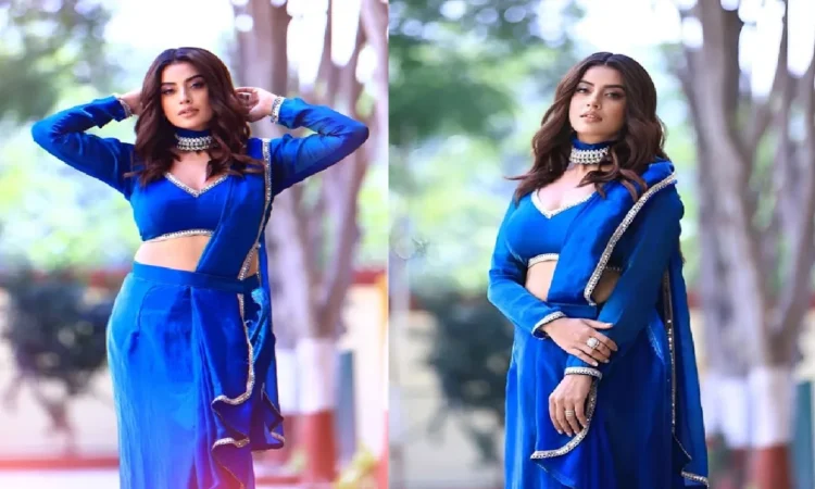 Akshara Singh of beauty in Royal Blue Dress, increased the heat due to performance