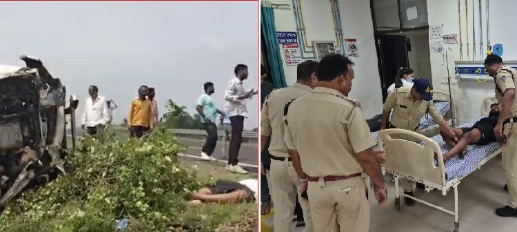 Big accident on Delhi-Mumbai Expressway: Bihar STF car overturned, two soldiers killed, four injured