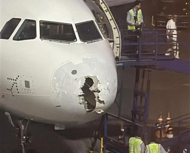 Big shock in IndiGo flight. Aircraft for 200 passenger due to bad weather victims of Nose Hit. All the people shaken across the sail.