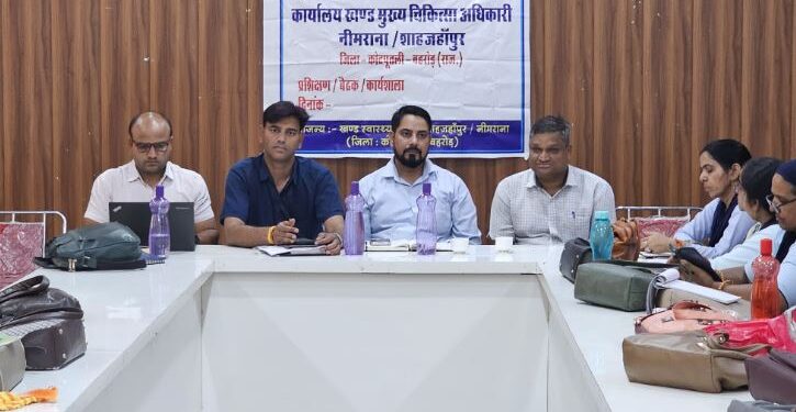 Block health meetings held in Neemrana, special discussion on heat wave and seasonal diseases along with RISE training