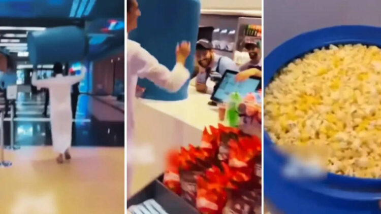 Cinemahal offered unlimited popcorn offers, people reached with drums; Video viral