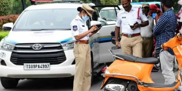 Cloudy challan cutting system on the road. Insurance and pollution will be disconnected by mistake by mistake.