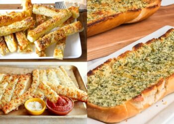Crunchy will be made on the pan from only 4 ingredients, garlic bread, you will get a restaurant taste, note the recipe