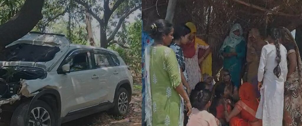 Hardoi: Painful death of elderly, one injured due to high speed uncontrolled car collision