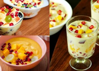 It is at night, make some sweet mind to eat, make fruit custard, recipe will be in minutes