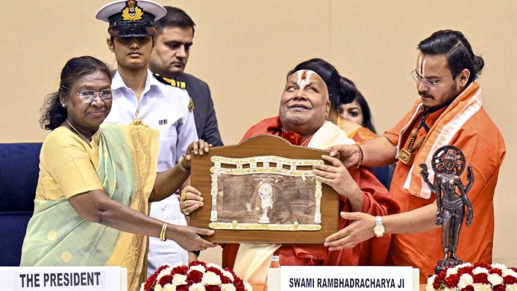 Jnanpith Award to Sanskrit scholar Rambhadracharya and lyricist Gulzar