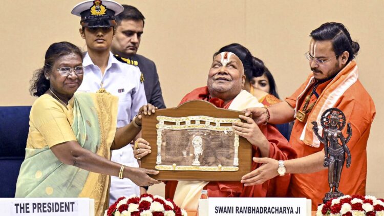 Jnanpith Award to Sanskrit scholar Rambhadracharya and lyricist Gulzar