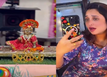 Laddu Gopal, who came on the shooting set of Rani Chatterjee, welcomed with flowers rain