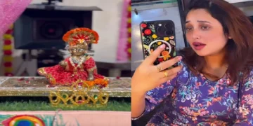 Laddu Gopal, who came on the shooting set of Rani Chatterjee, welcomed with flowers rain