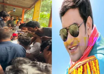 Nirhua trapped in a huge crowd, actor shown among fans