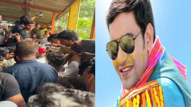 Nirhua trapped in a huge crowd, actor shown among fans