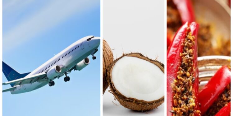 Note to go with flights: Chili pickle, coconut cannot be taken, new guidelines