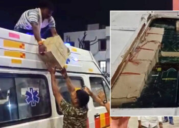 People vacated the path for the car playing siren… 50 children hid in the cellar on the roof of the car, such a case was revealed