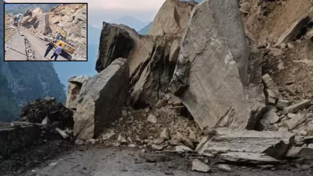 Pithoragarh Landslide | Landslide on Kailash Yatra Route | uttarakhand landslide news | Kailash Yatra News | , A large part of the mountain collapsed on the road, passengers trapped badly on the Kailash Mansarovar Yatra route in Pithoragarh. News Track in Hindi