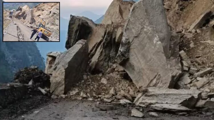 Pithoragarh Landslide | Landslide on Kailash Yatra Route | uttarakhand landslide news | Kailash Yatra News | , A large part of the mountain collapsed on the road, passengers trapped badly on the Kailash Mansarovar Yatra route in Pithoragarh. News Track in Hindi